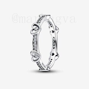 Pandora Radiant Sparkling Hearts Ring